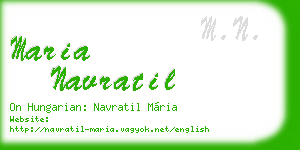 maria navratil business card